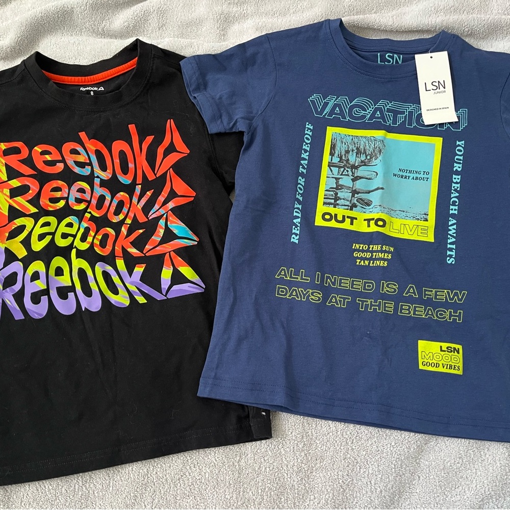 Reebok Black Tee and New Losan t shirt- size 8